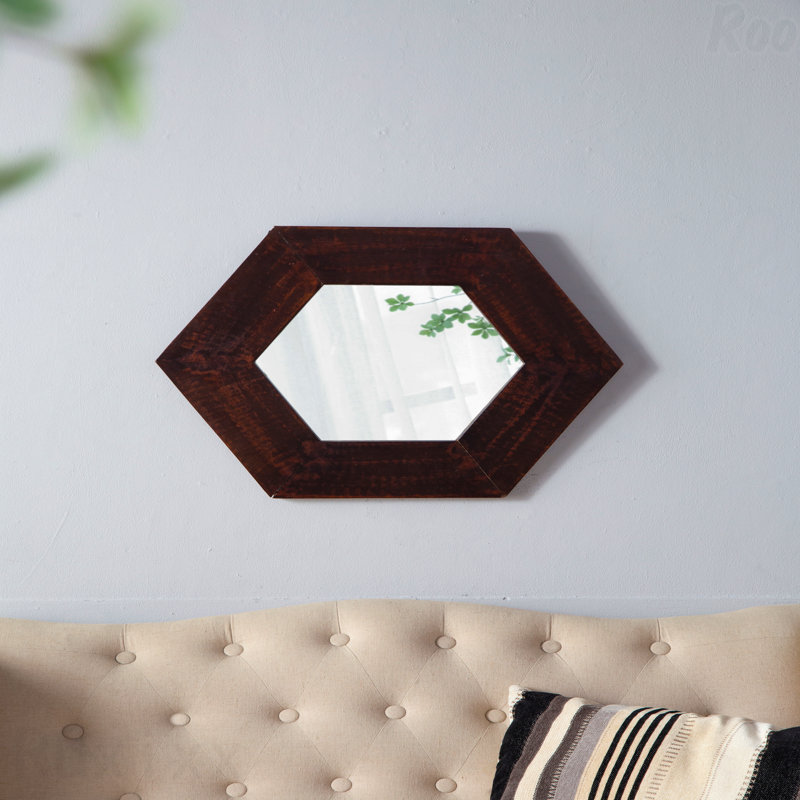 Miroir d'appoint mural 18,5 "X 18,5", Noyer