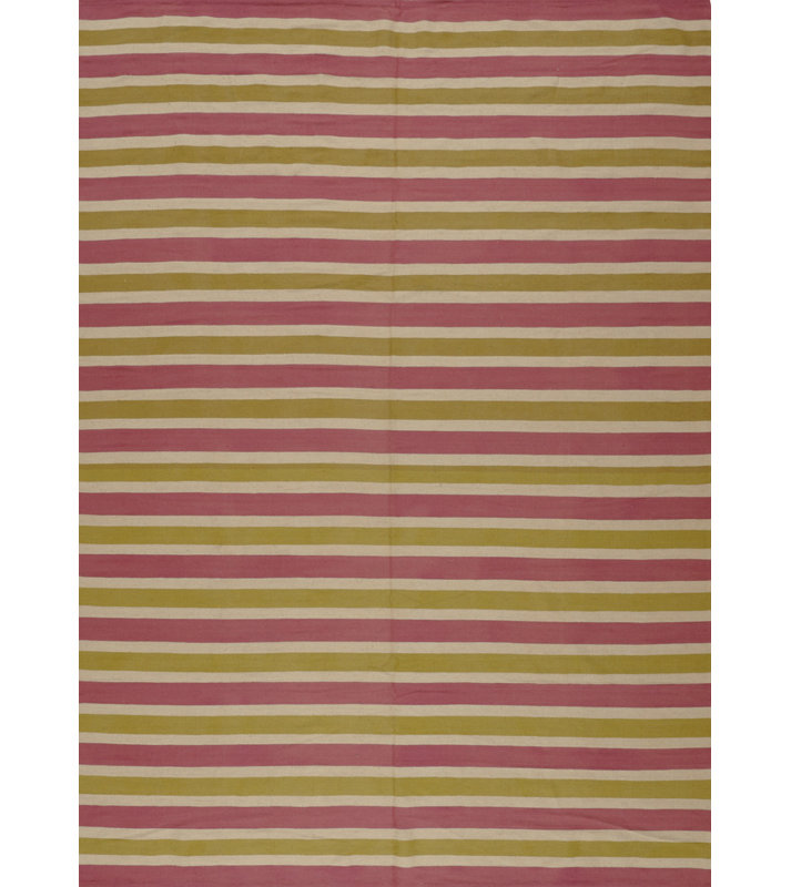 Striped Area Rug in Copper/Green
