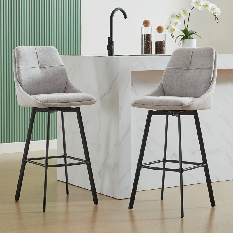Tabouret de comptoir pivotant 43,31 po Avianah, Gris