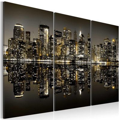 Clarra Golden New York sur toile, reproduction de 3 pièces