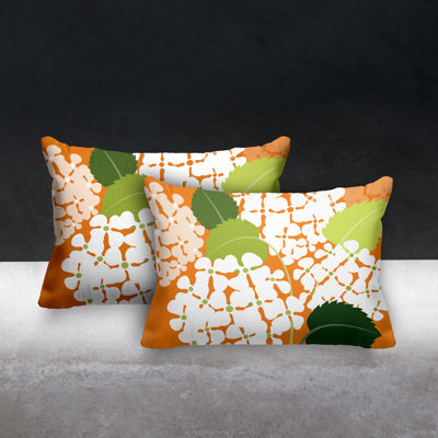 Floral Outdoor Reversible Throw Pillow
