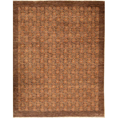 Tapis brun de haute qualité noué à la main