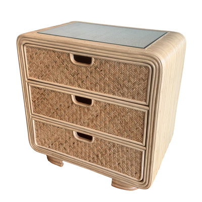 Monterey 3 - Drawer Rattan Nightstand