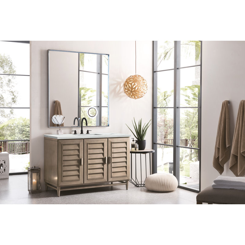 Portland 48'' W Vanity, Whitewashed Walnut, Widespread, Siberian