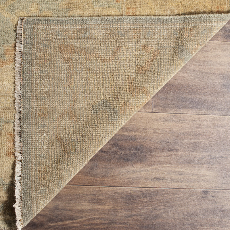Oushak Nubl Oriental Hand Knotted Wool Dark Green/Brown Area Rug, Rectangle 10' x 14'