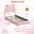 Princess Twin Size Bed Frame with 4 Storage Drawers & LED Lights, Velvet Upholstered Platform Bed with Rainbow Headboard-1297363344-1297363346