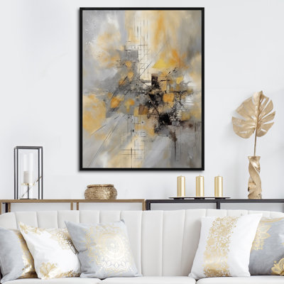 Jaune et gris au-delà de la toile I Jaune et gris au-delà de la toile I sur toile