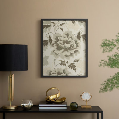 Reproduction florale rétro encadrée XXIII - bois massif