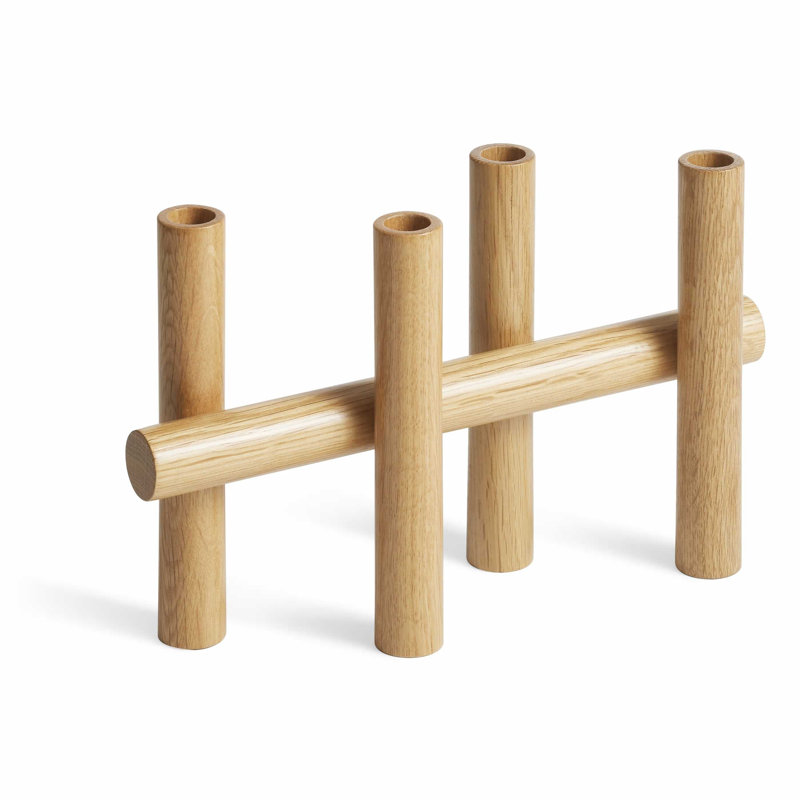 Tally Candelabra, White Oak