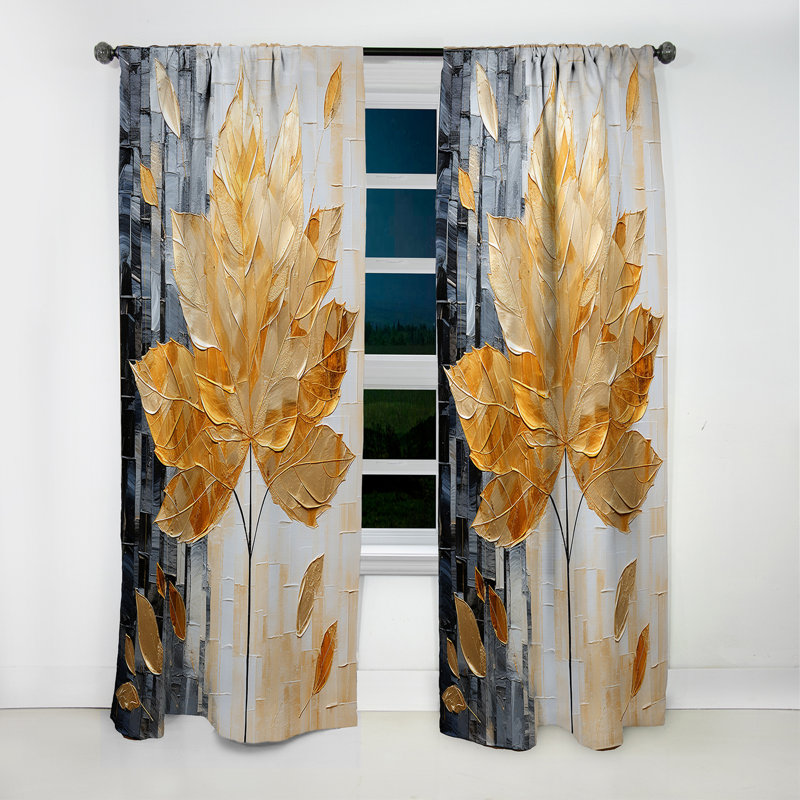 Trevion - Rideau à feuilles - Rideau occultant à motif floral - 1 panneau, L 52 po x L 95 po