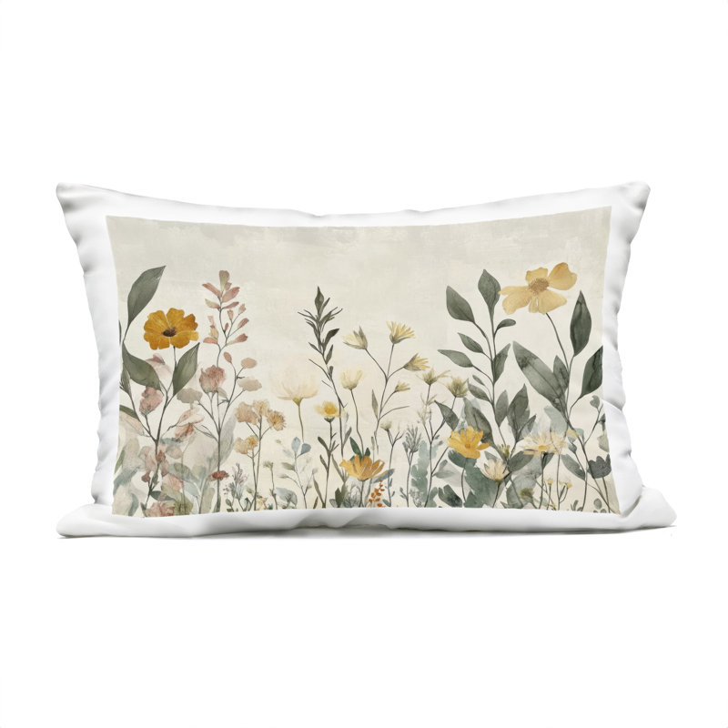Coussin d'extérieur imprimé de fleurs d'automne par Petal Prints Design, Feuillage vert