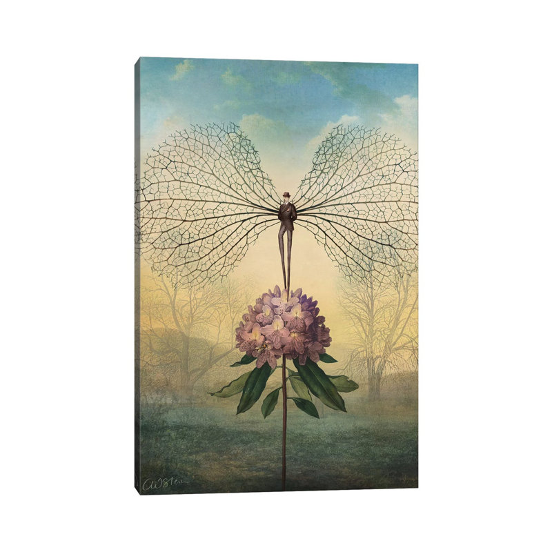 «Morning Flight» par Catrin Welz-Stein - impression d'art graphique, Pas de tapis, H 48 po x l 32 po x P 1,5 po, Toile tendue