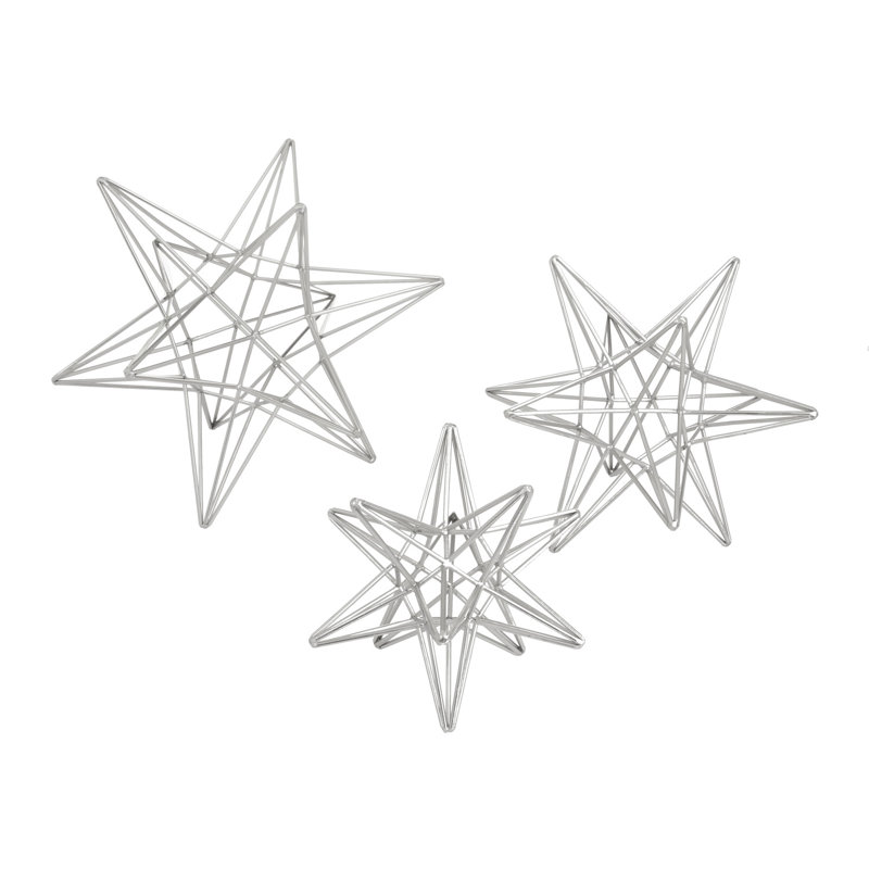 3 Piece Sculpture Set, Silver