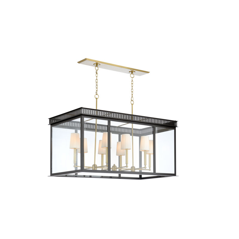 Luminaire suspendu rectangulaire lanterne 8 lumières