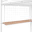 Lit mezzanine double en métal avec bureau et tablette-1256289426