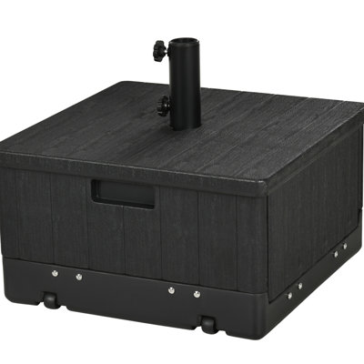 Outdoor Umbrella Base With 31 Feature, 175lbs Load Capacity, Black, Has Portable Wheels And Handles, Can Be Used As Coffee Table Flower Box End Planter