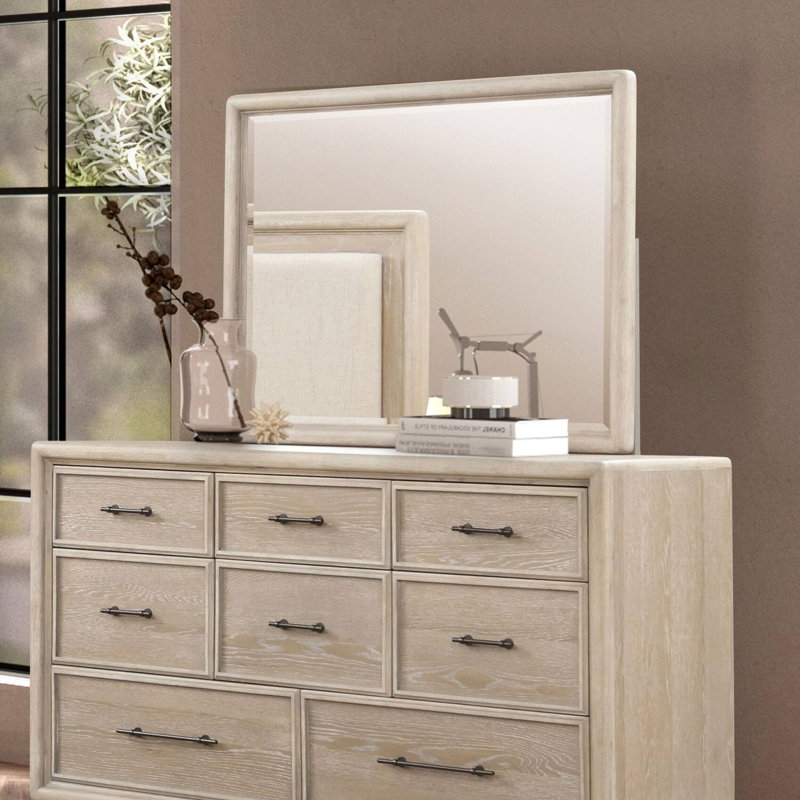 Miroir transitionnel l 45,4 po, chêne