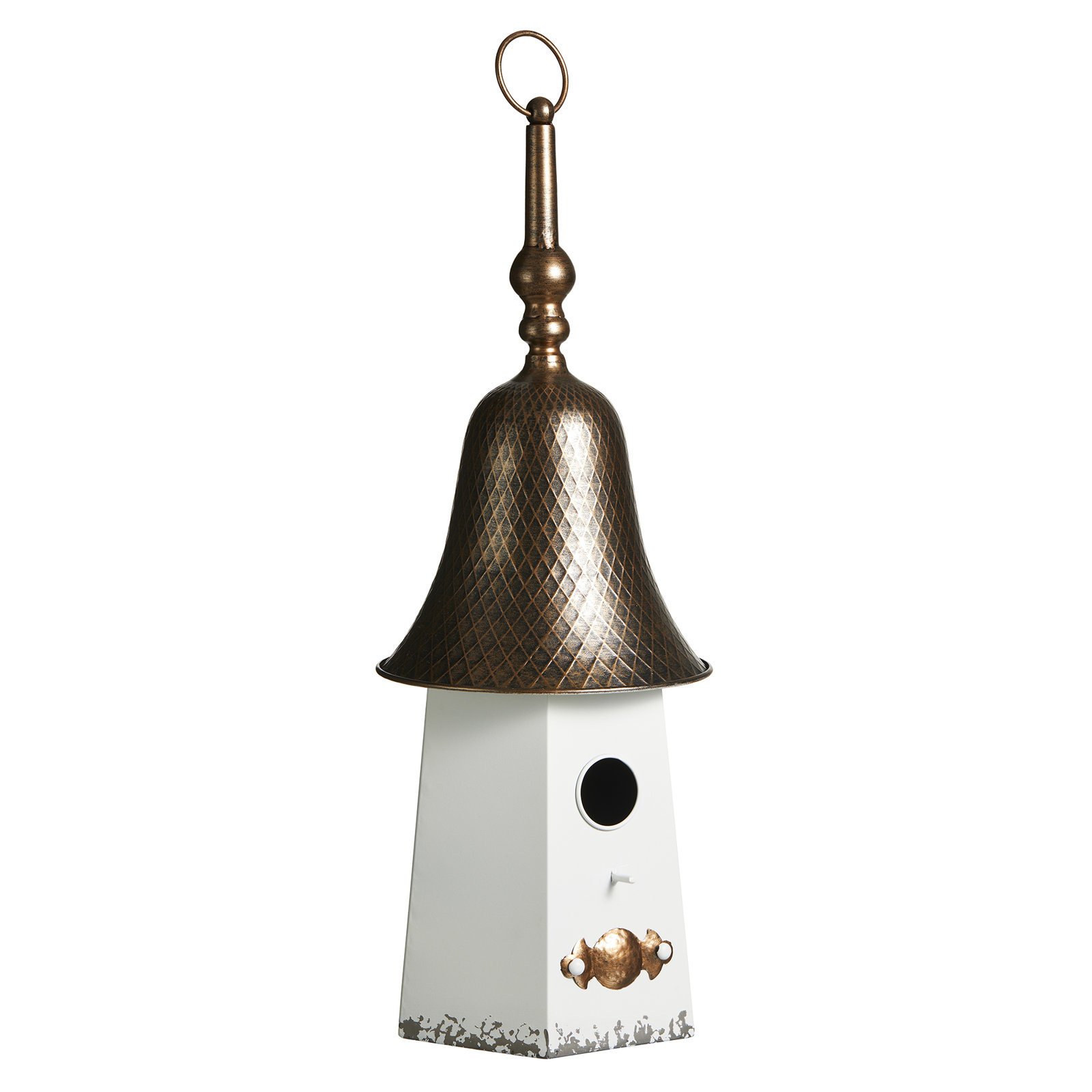 24"H Metal Bell Roof Decorative Outdoor Garden Birdhouse
