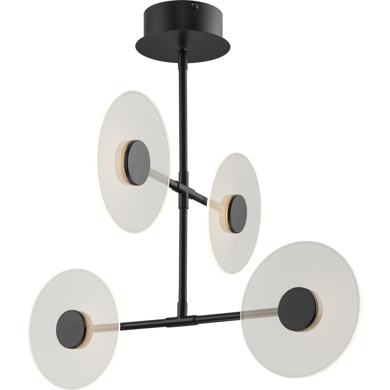 Luminaire suspendu unique à 3 lumières Mcduff, Noir mat
