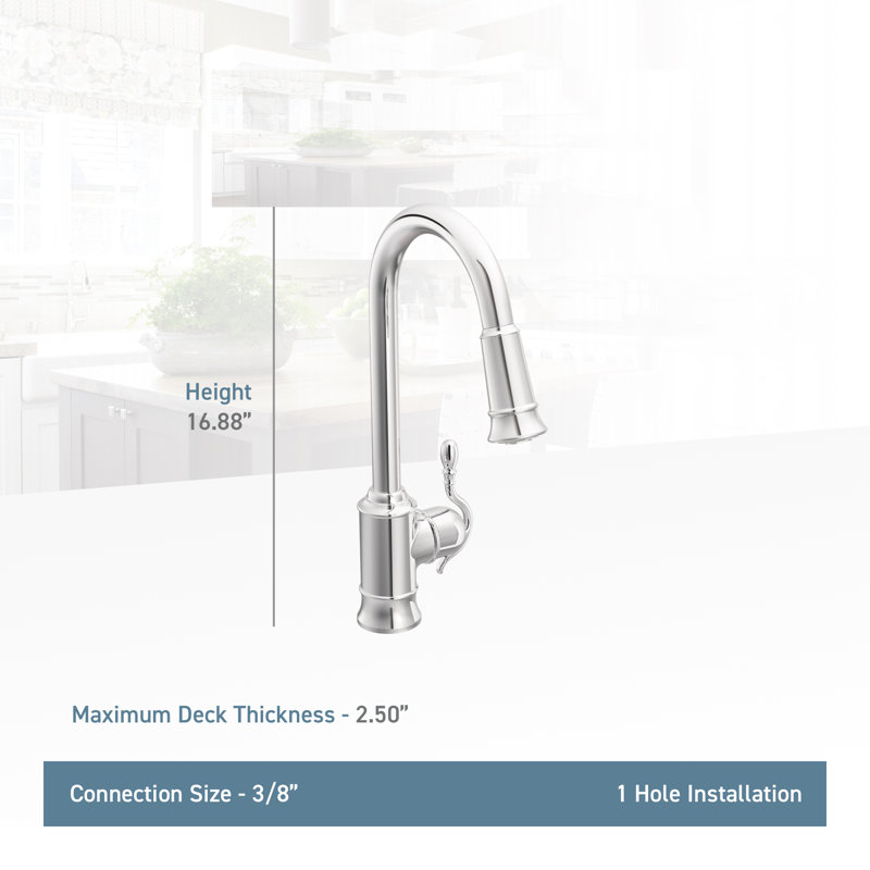 Robinet de bar escamotable Woodmere avec Duralock ™ et Reflex ™, Inoxydable
