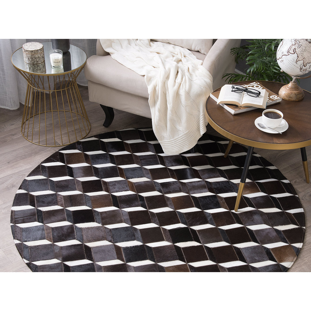 Round Zoey Geometric Hand Woven 140cm X 355.6cm Area Rug