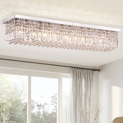 Casey-Rae 6/8/10 - Light Flush Mount Dimmable Kitchen Island Square / Rectangle Chandelier
