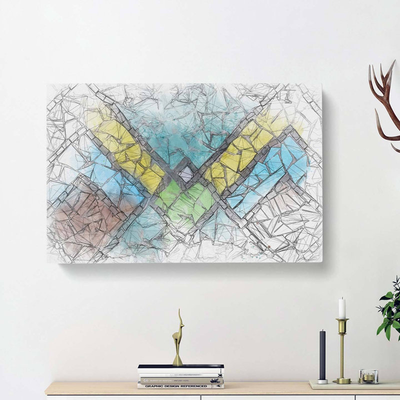 Geometric Mosaic in Abstract - Wrapped Canvas, 60cm H x 91cm W x 3cm D