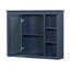 Armoire murale de salle de bain avec miroir, 35 po x 27,5 po, construction, tablettes réglables, armoire de finition bleue 35 po x 27,5 po, style moderne, bleu, miroir inclus avec rangement-131094837