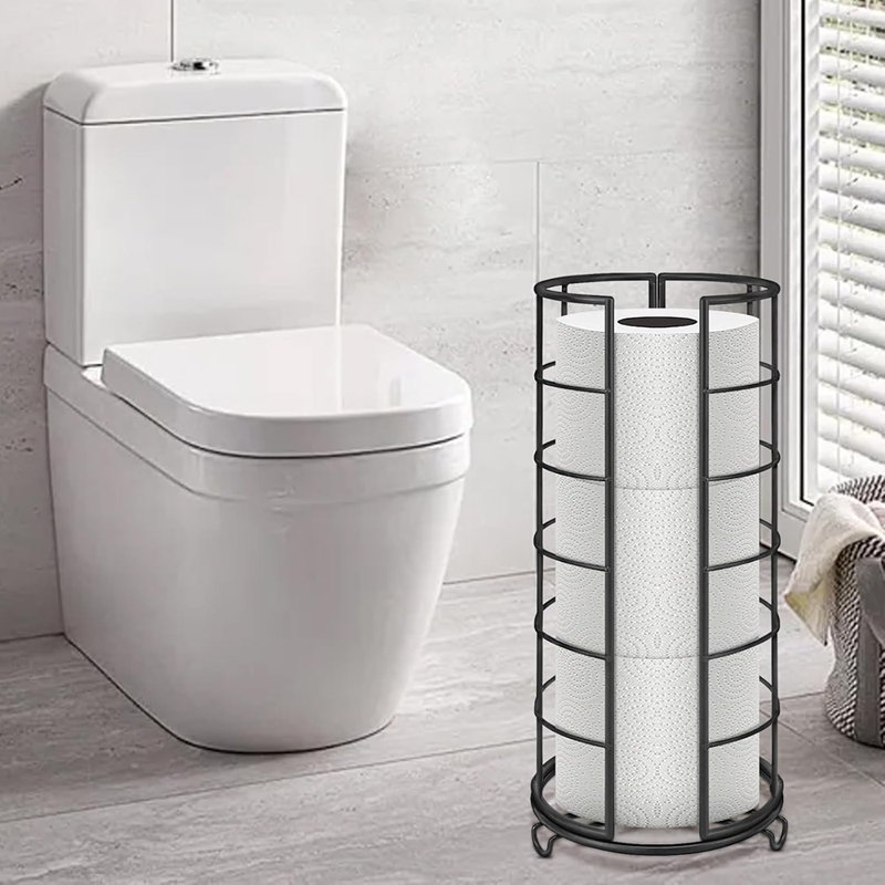 Support de rangement pour papier hygiénique, rangement pour papier hygiénique sur 3 rouleaux, accessoire de salle de bain en métal, support de papier hygiénique antirouille pour tablette de comptoir de cuisine à l'intérieur de l'armoire (base en mé