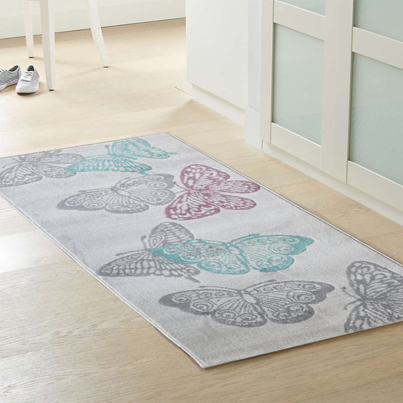 Machine Woven Grey Indoor Rug, Rectangle 60cm W x 110cm L