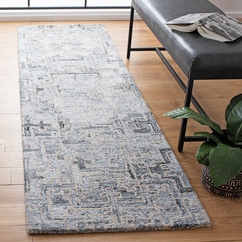 Abstract Hand Tufted Performance Abstract Rug, Runner 2'3" x 6'