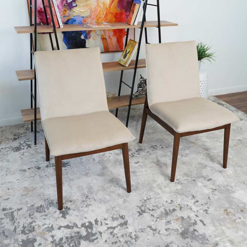 Chaise en velours Winta, Beige