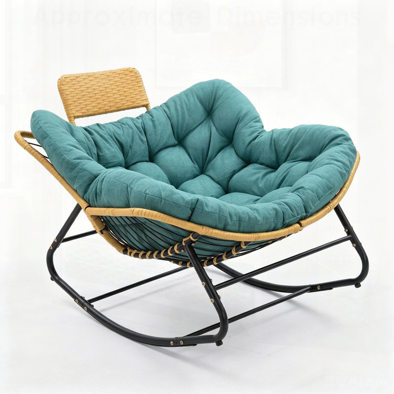 Fauteuil à bascule Papasan, Vert, Vert