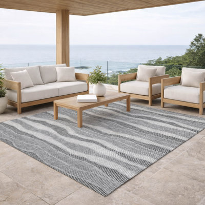Machine Washable Indoor/Outdoor Chantille ACN2849 Stripes Rug