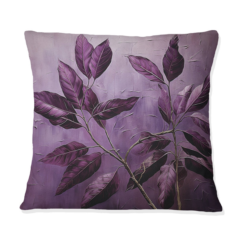 Feuilles mauves - Prune Precision II - Feuilles imprimées  , Carré 16 po