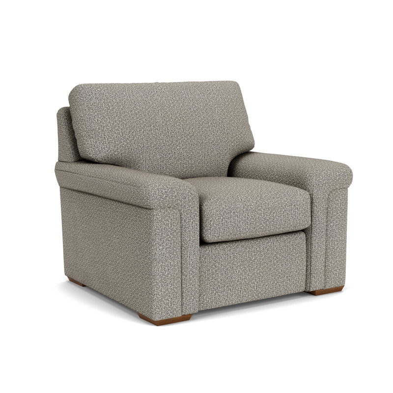 Upholstered Chair And A Half, Gray Polypropylene/Olefin