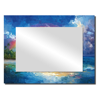 Rainbow In The Tropical Isles - Landscapes Mirror Wall Decor - Printed On Metal