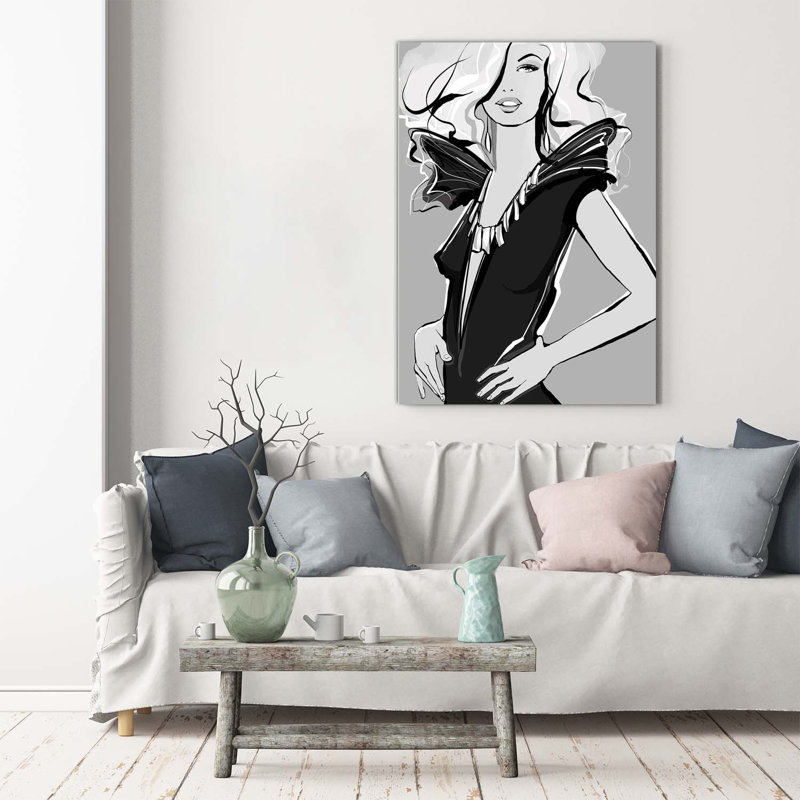 Fashion Illustration - Wrapped Canvas Print
