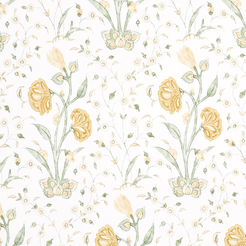 Papier peint floral Khilana, Orange