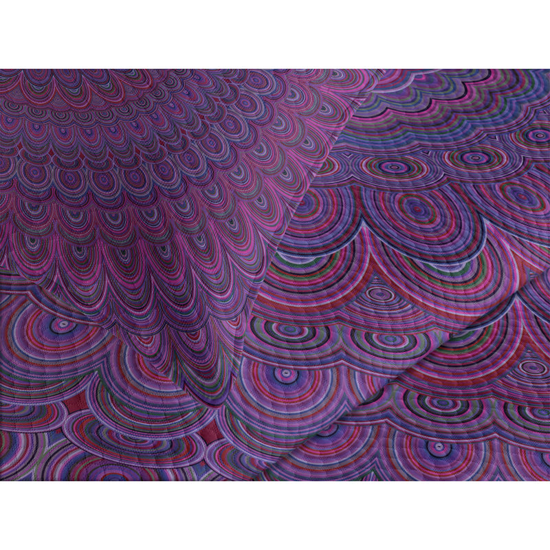 Vintage Purple Mandala Quilted Queen Bedspread Set