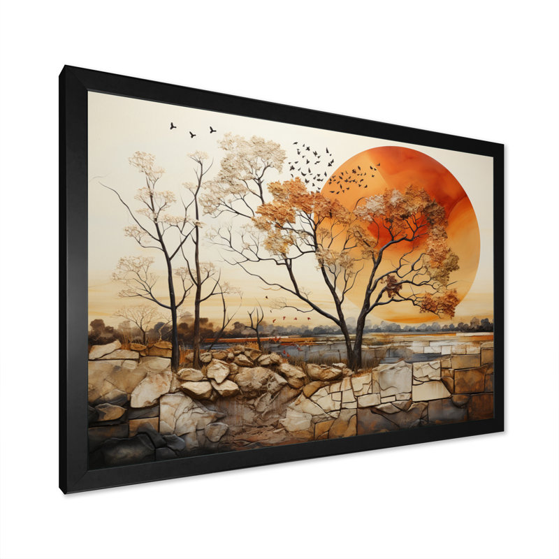 Baobab harmonie I - impression, Cadre photo noir, H 24 po x l 32 po x P 1 po