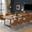 Grande table de conférence, table de réunion de bureau moderne avec pieds en métal