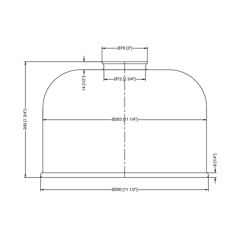 Abat-jour de luminaire suspendu en verre 8 "H, Fumée