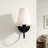 Classic Fabric Shade Wall Sconces Set Of 2, E12 Single Light Sconce Lighting, Farmhouse Wall Mount Lamp For Bathroom Mirror, Living Room, Bedside (matte Black/brass)-723318652