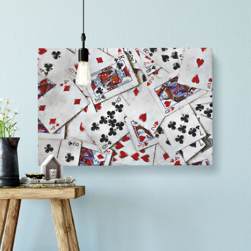 Deck Of Cards Painting - Wrapped Canvas, 60cm H x 91cm W x 3cm D