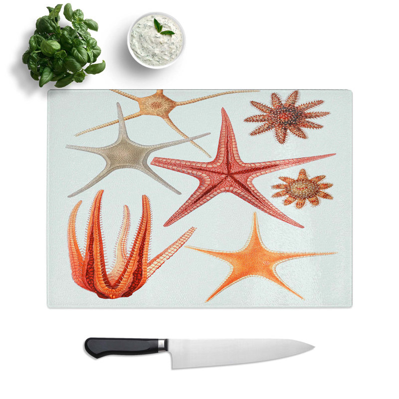 Tempered Glass Selection of Starfish by Albert I Chopping Board, 28.5 cm W x 20 cm L