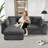 Modular Oversized Loveseat Sofa, 92.12 " Chenille Couch-780579083
