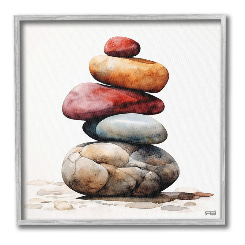«Varied Stacked Rocks Single Photo Frame» par RB sur toile, Estampe numérique Farmhouse, H 17 po x l 17 po