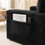 Canapé en velours côtelé 91,7 po avec repose-pieds et poches de rangement latérales pour le salon