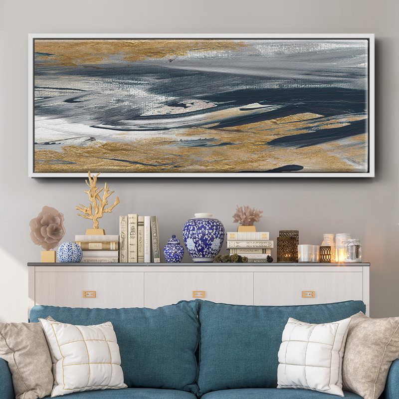 Tumultuous Navy- Framed Canvas